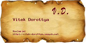 Vitek Dorottya névjegykártya